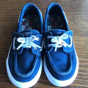 COPY - Sperry 4-5 years age unisex  navy Velcro canvas topsider shoes EUC